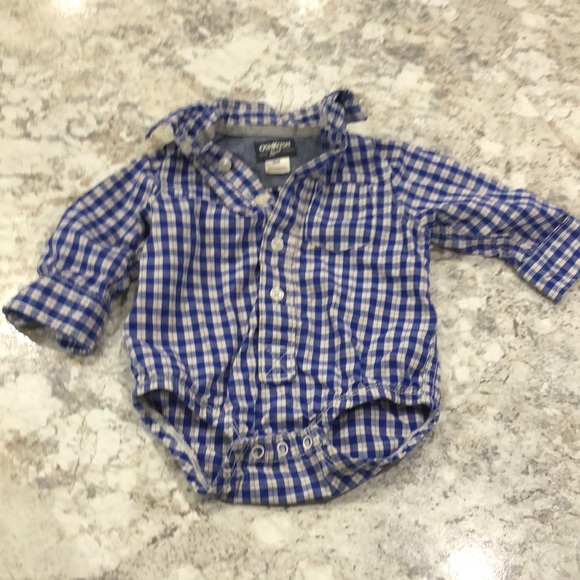 Boys plaid bodysuit button-up